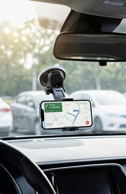 Universal Car Dashboard & Windshield Mobile Phone Holder | 360° Adjustable Suction Mount
