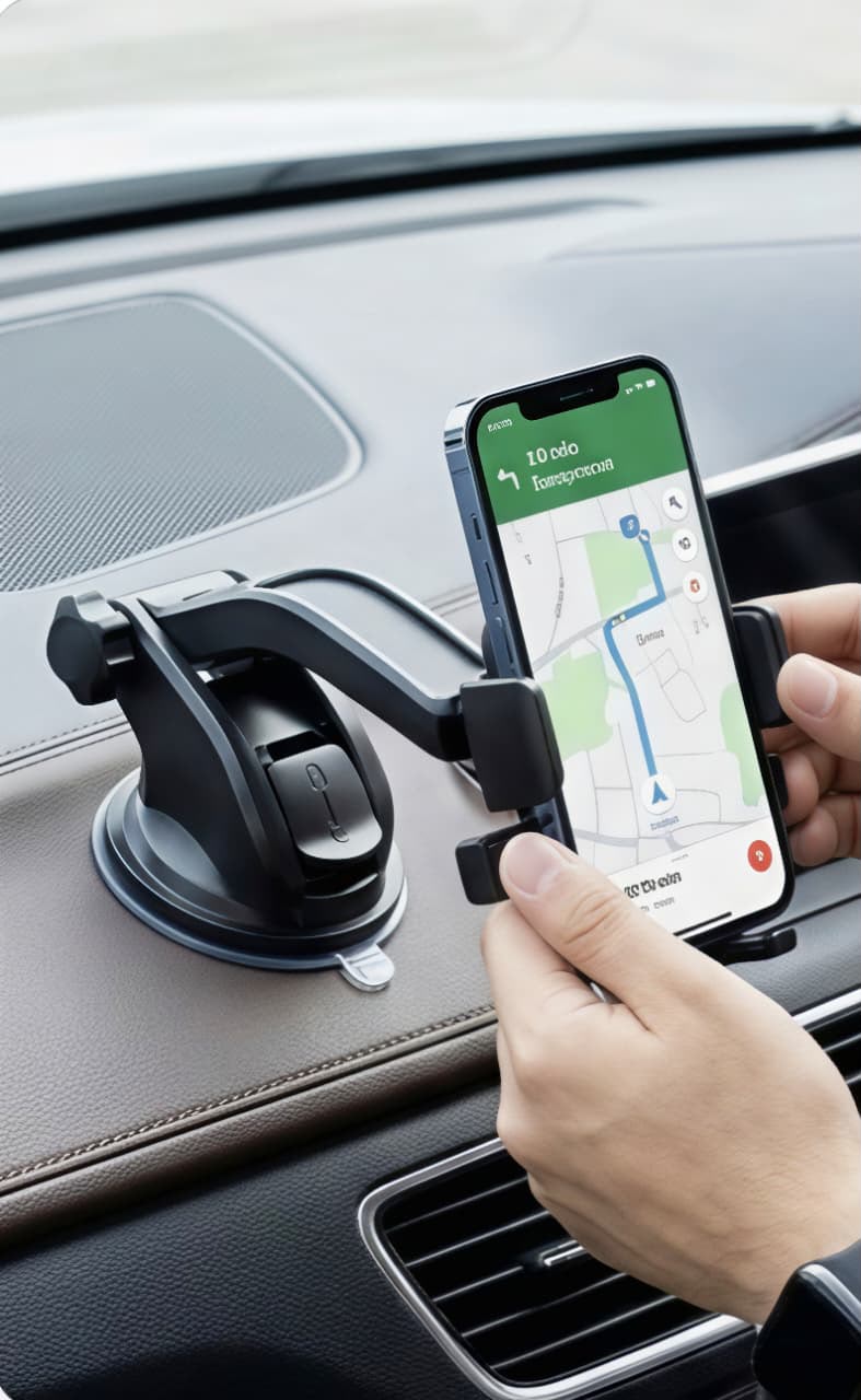 Universal Car Dashboard & Windshield Mobile Phone Holder | 360° Adjustable Suction Mount