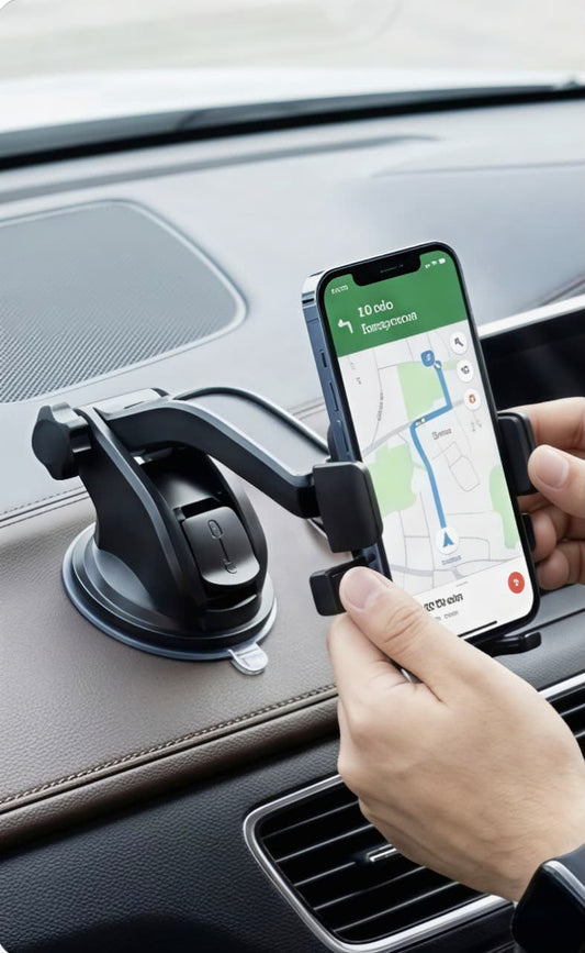 Universal Car Dashboard & Windshield Mobile Phone Holder | 360° Adjustable Suction Mount